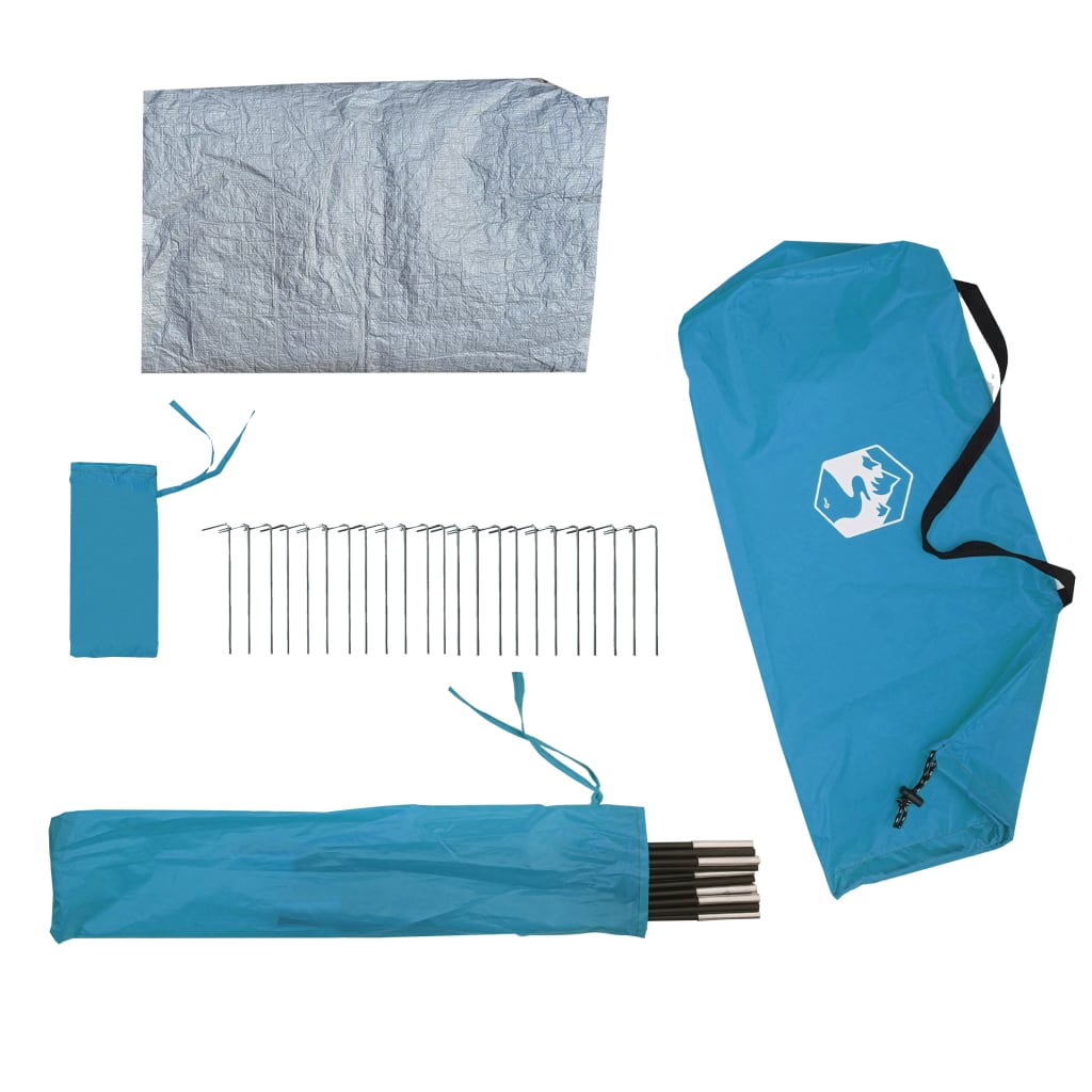 vidaXL Tente de camping tipi 4 personnes bleu imperméable