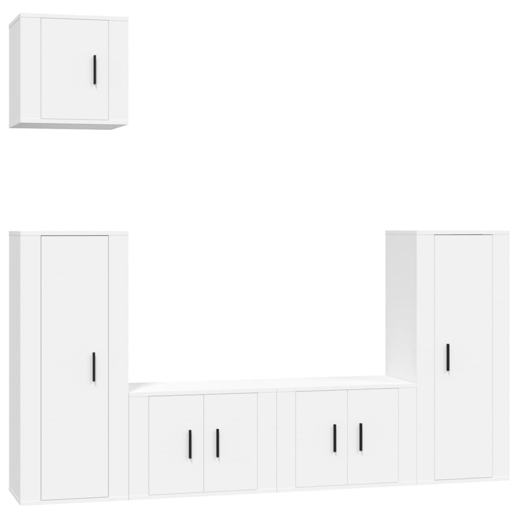 vidaXL Ensemble de meubles TV 5 pcs Blanc Bois d'ingénierie