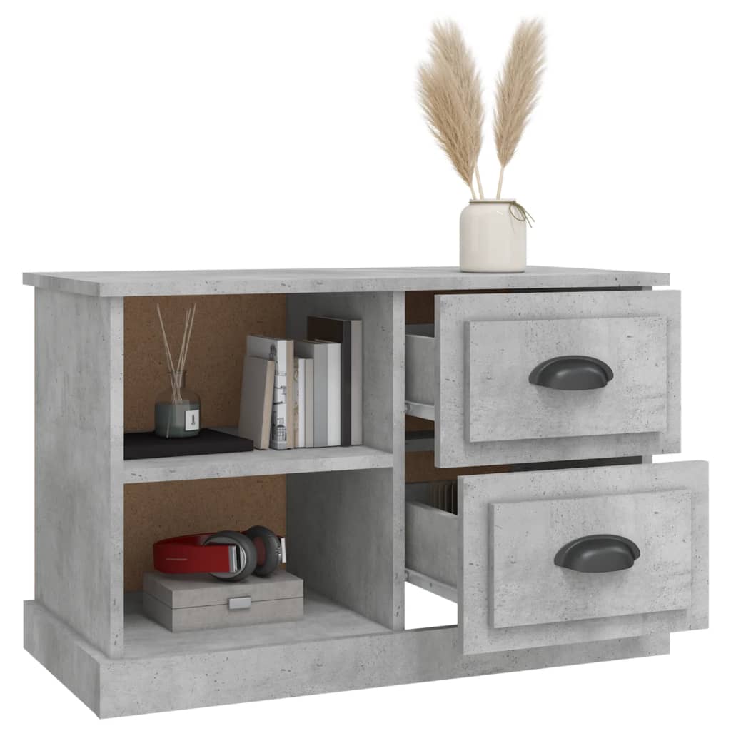 vidaXL Meuble TV gris béton 73x35,5x47,5 cm bois d'ingénierie