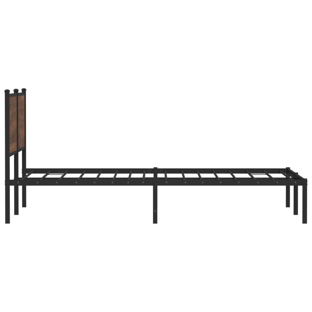 vidaXL Cadre de lit en métal sans matelas chêne marron 140x200 cm