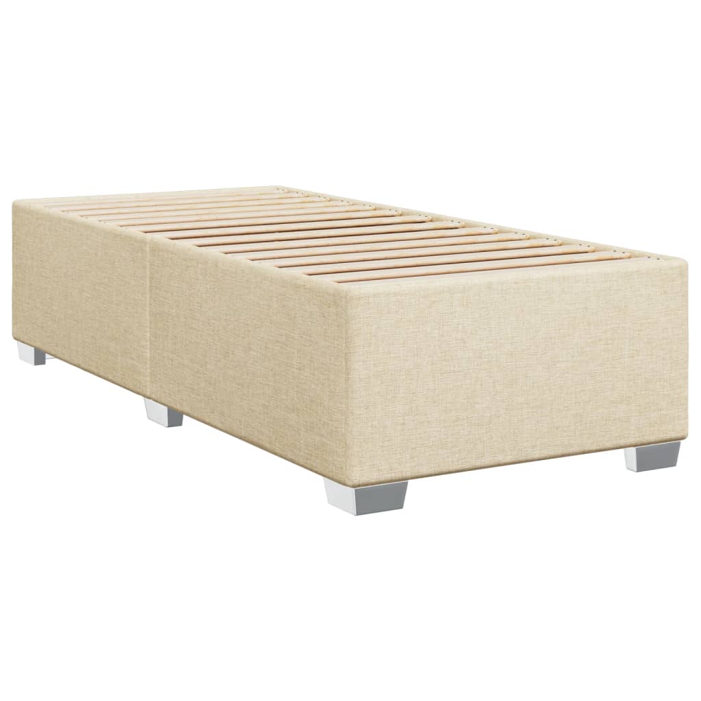 vidaXL Sommier à lattes de lit avec matelas Crème 90x200 cm Tissu