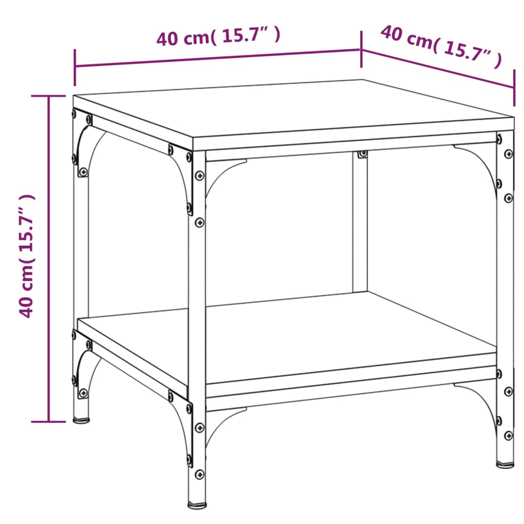 vidaXL Tables d'appoint 2 pcs Chêne sonoma 40x40x40 cm Bois ingénierie