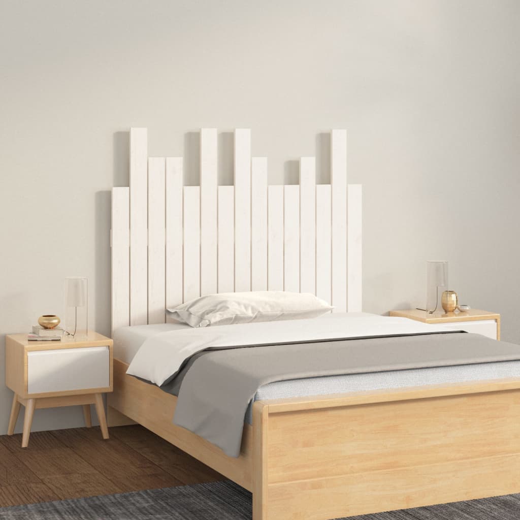 vidaXL Tête de lit murale Blanc 95,5x3x80 cm Bois massif de pin