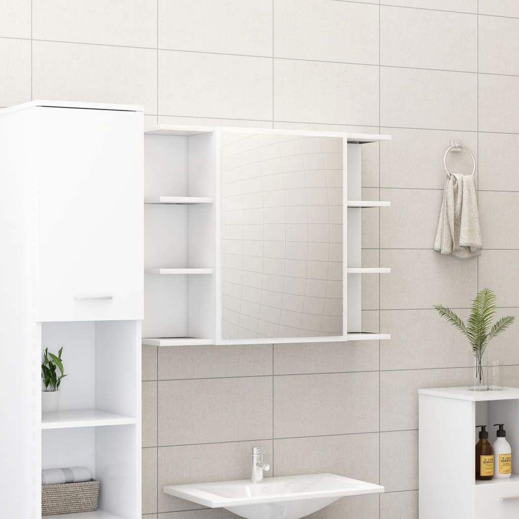 vidaXL Ensemble de meubles de salle de bain 3pcs Blanc Bois ingénierie