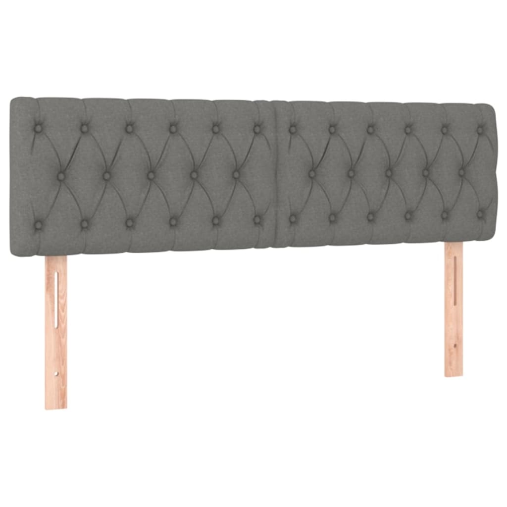 vidaXL Tête de lit à LED Gris foncé 144x7x78/88 cm Tissu