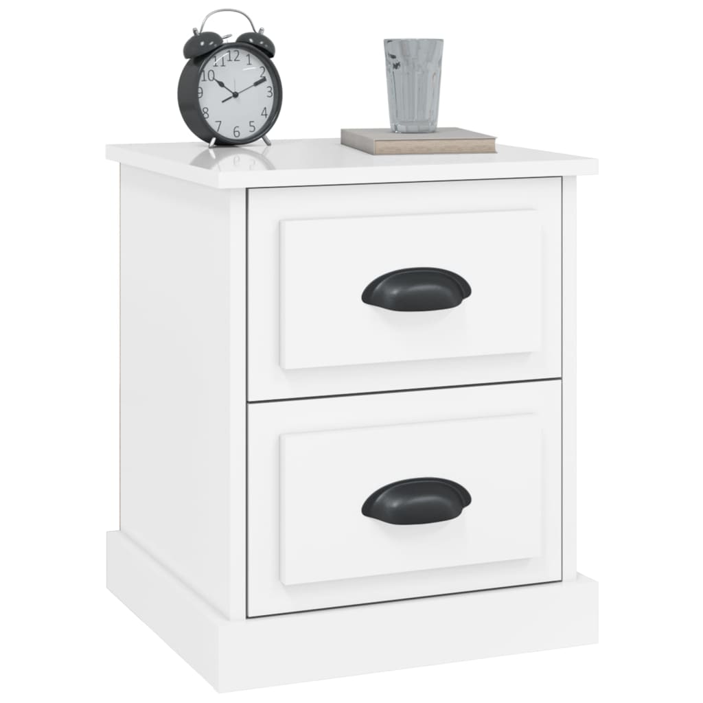 vidaXL Tables de chevet 2 pcs blanc brillant 39x39x47,5 cm