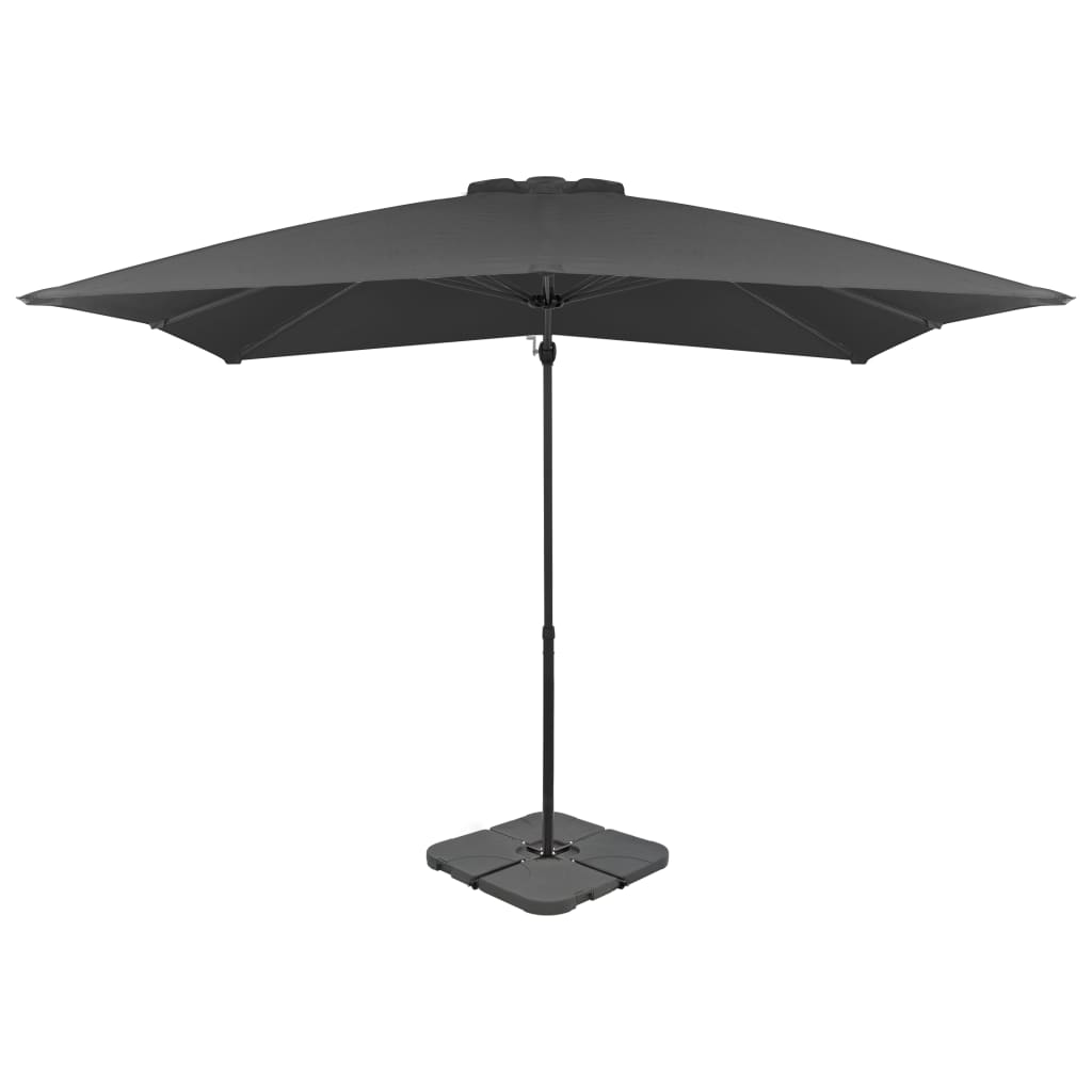 vidaXL Parasol de jardin avec base portable anthracite