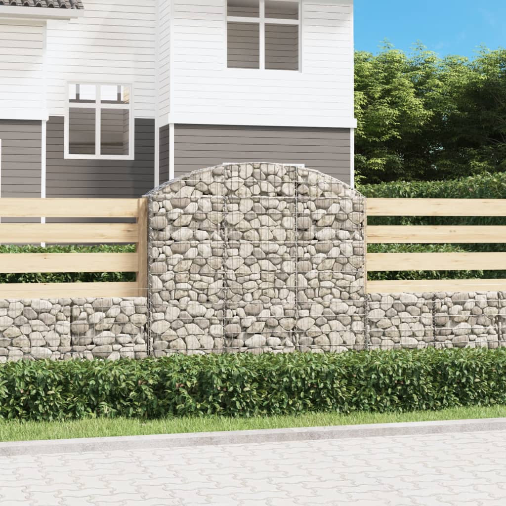 vidaXL Panier de gabions arqué 150x30x140/160 cm Fer galvanisé