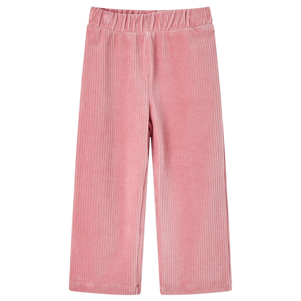 Pantalons pour enfants velours côtelé rose clair 104