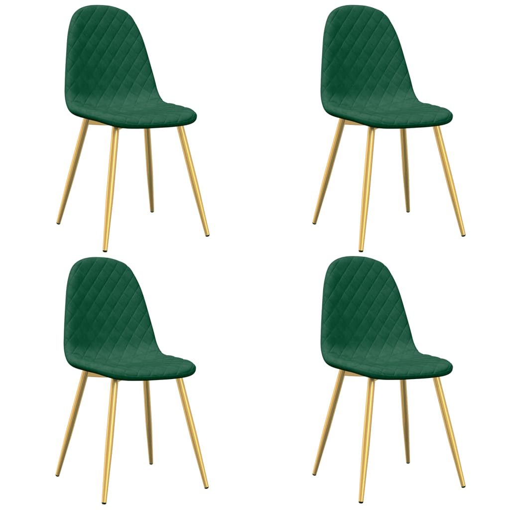 vidaXL Chaises à manger lot de 4 Vert foncé Velours