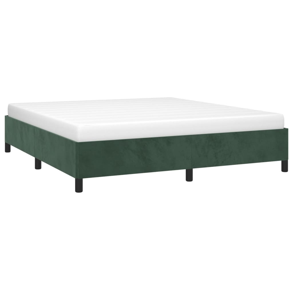 vidaXL Cadre de lit sans matelas vert foncé 160x200 cm velours