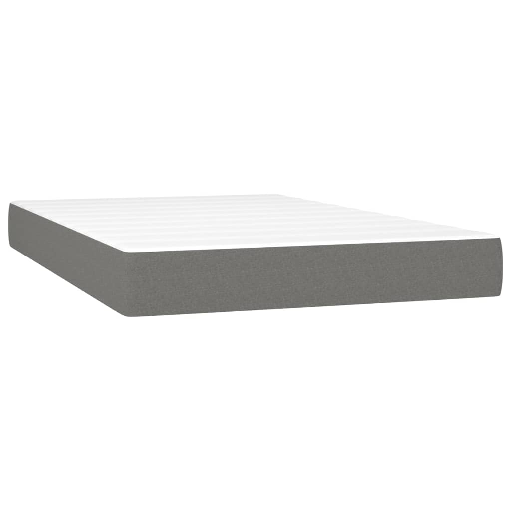 vidaXL Sommier à lattes de lit et matelas et LED Gris foncé 120x200 cm