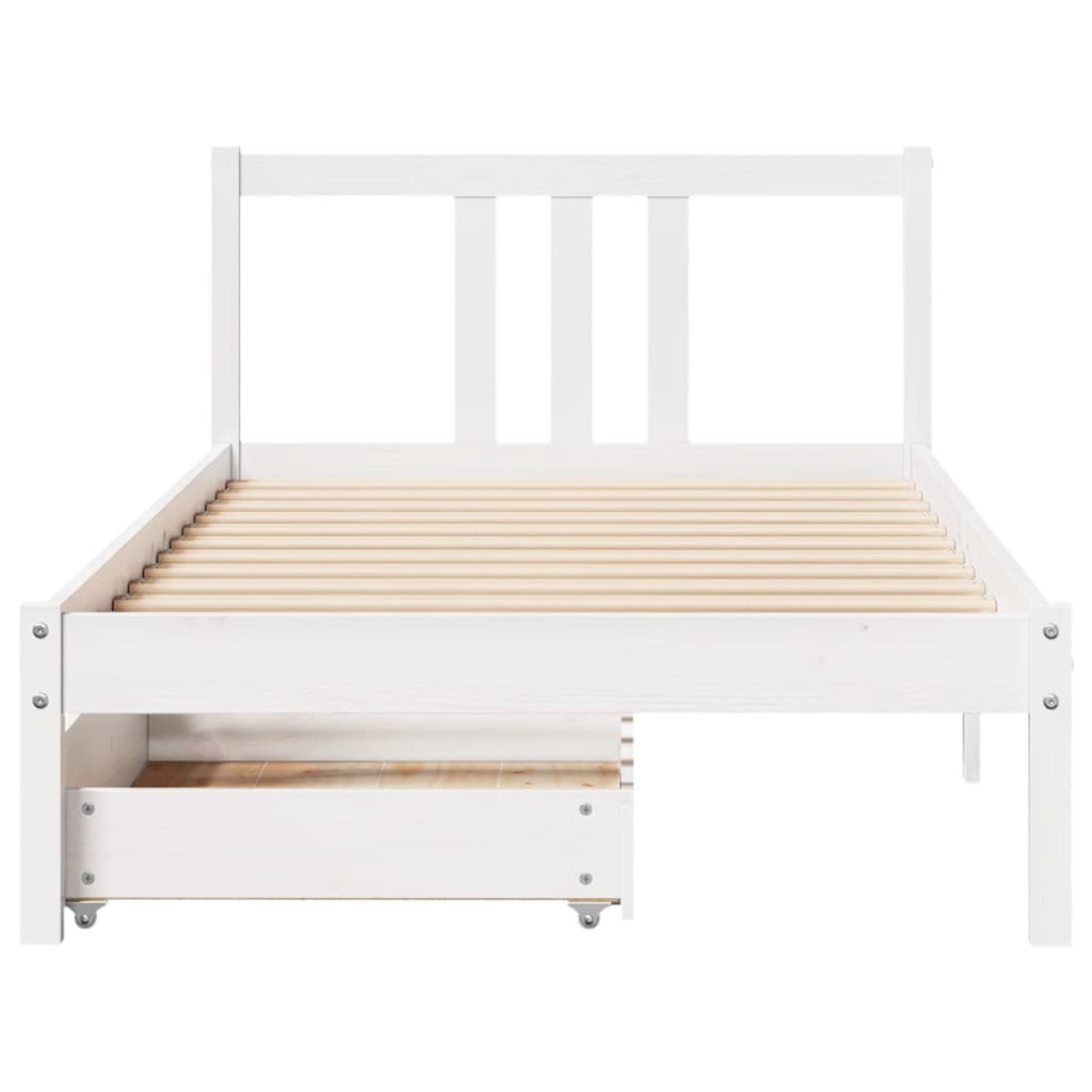 vidaXL Cadre de lit sans matelas blanc 90x200 cm bois de pin massif