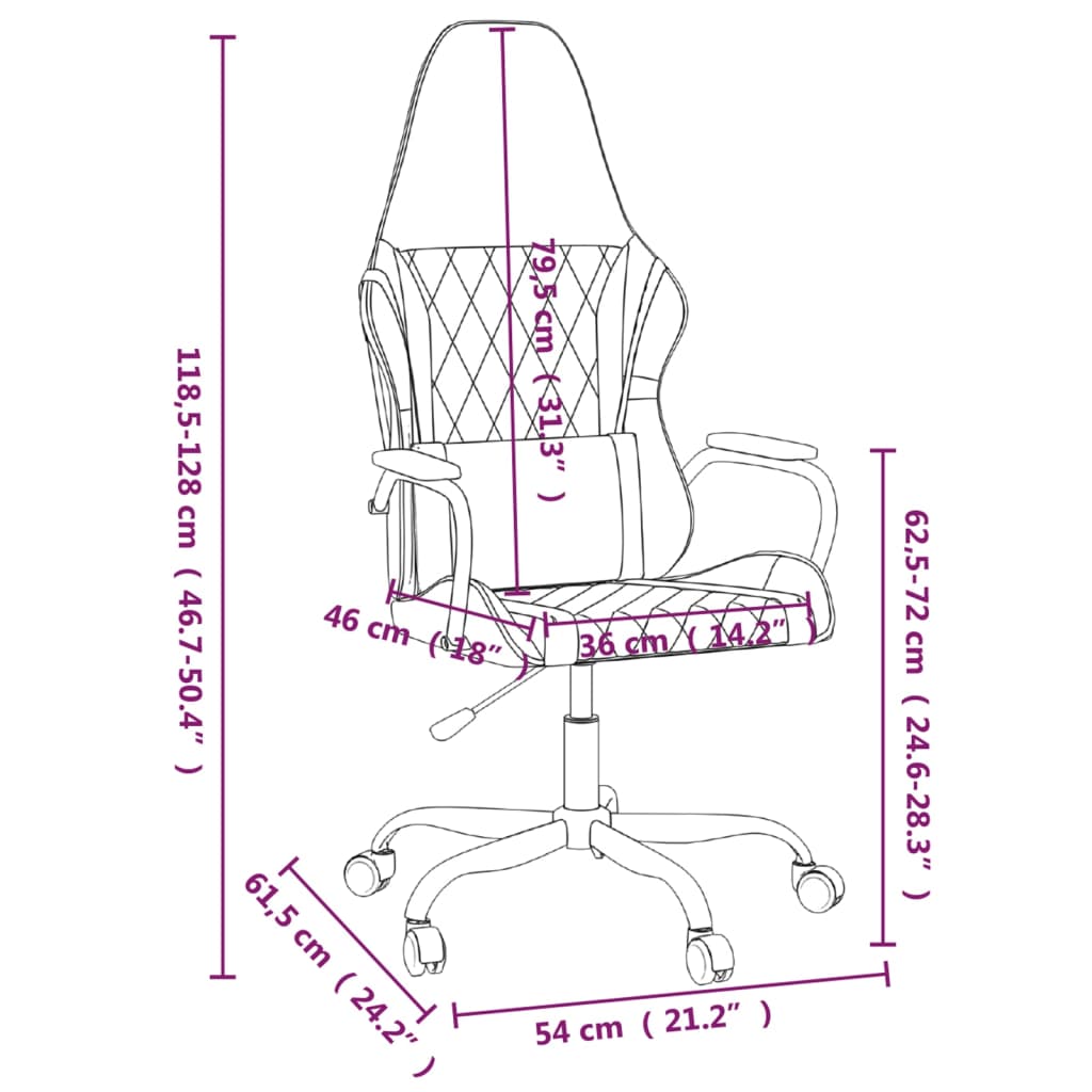 vidaXL Chaise de jeu Blanc et noir Similicuir