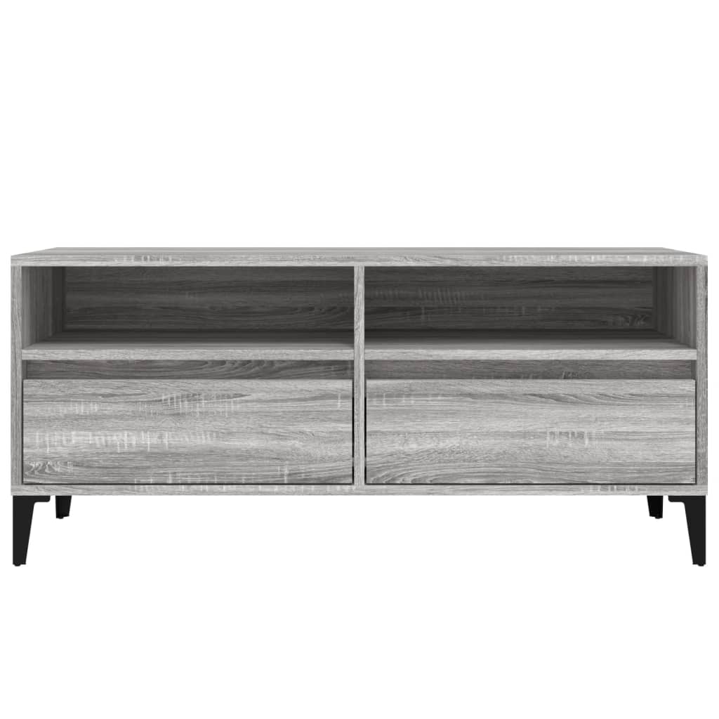 vidaXL Meuble TV sonoma gris 100x34,5x44,5 cm bois d'ingénierie