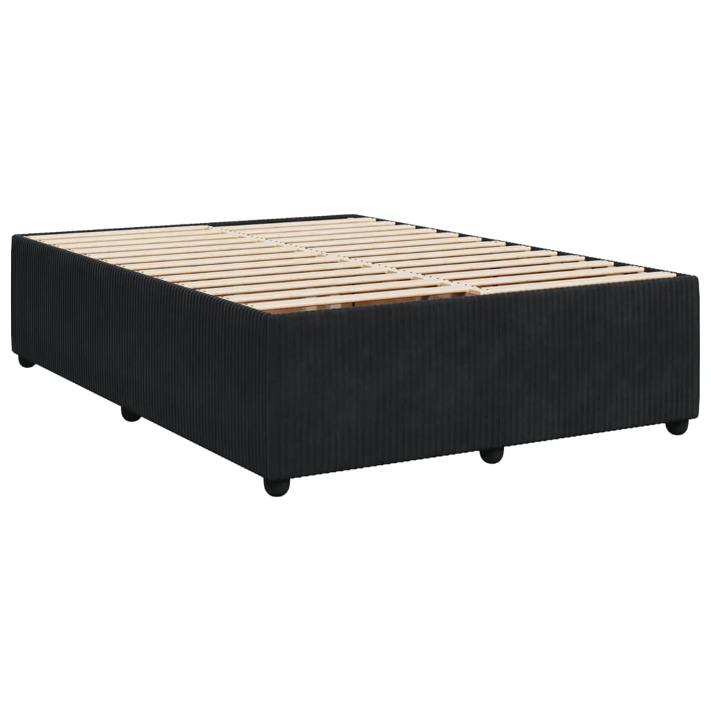 vidaXL Sommier à lattes de lit avec matelas Noir 140x190 cm Velours