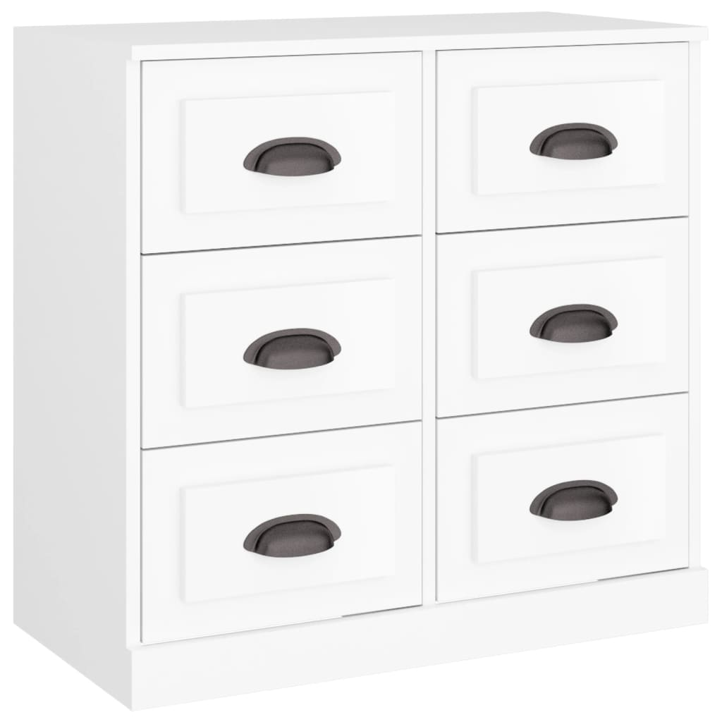 vidaXL Buffets 3 pcs Blanc Bois d'ingénierie