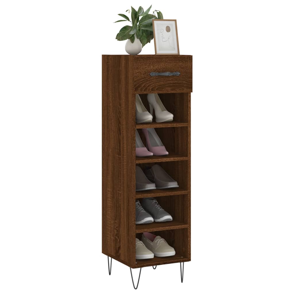 vidaXL Meuble à chaussures chêne marron 30x35x105 cm bois d'ingénierie