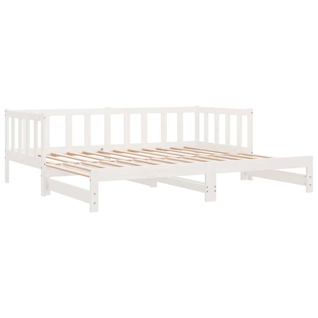 vidaXL Lit coulissant Blanc 2x(90x200) cm Bois de pin massif