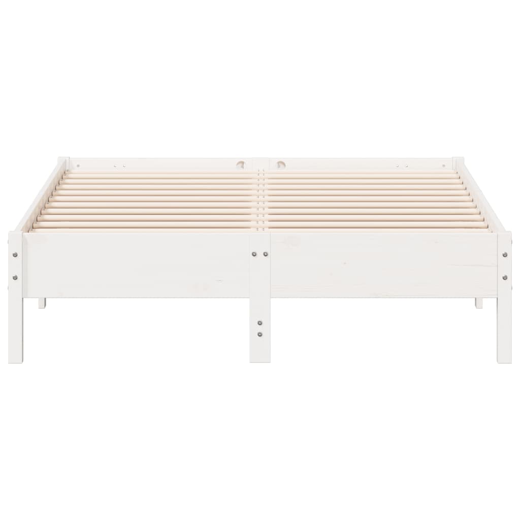 vidaXL Cadre de lit sans matelas blanc 140x190 cm bois de pin massif