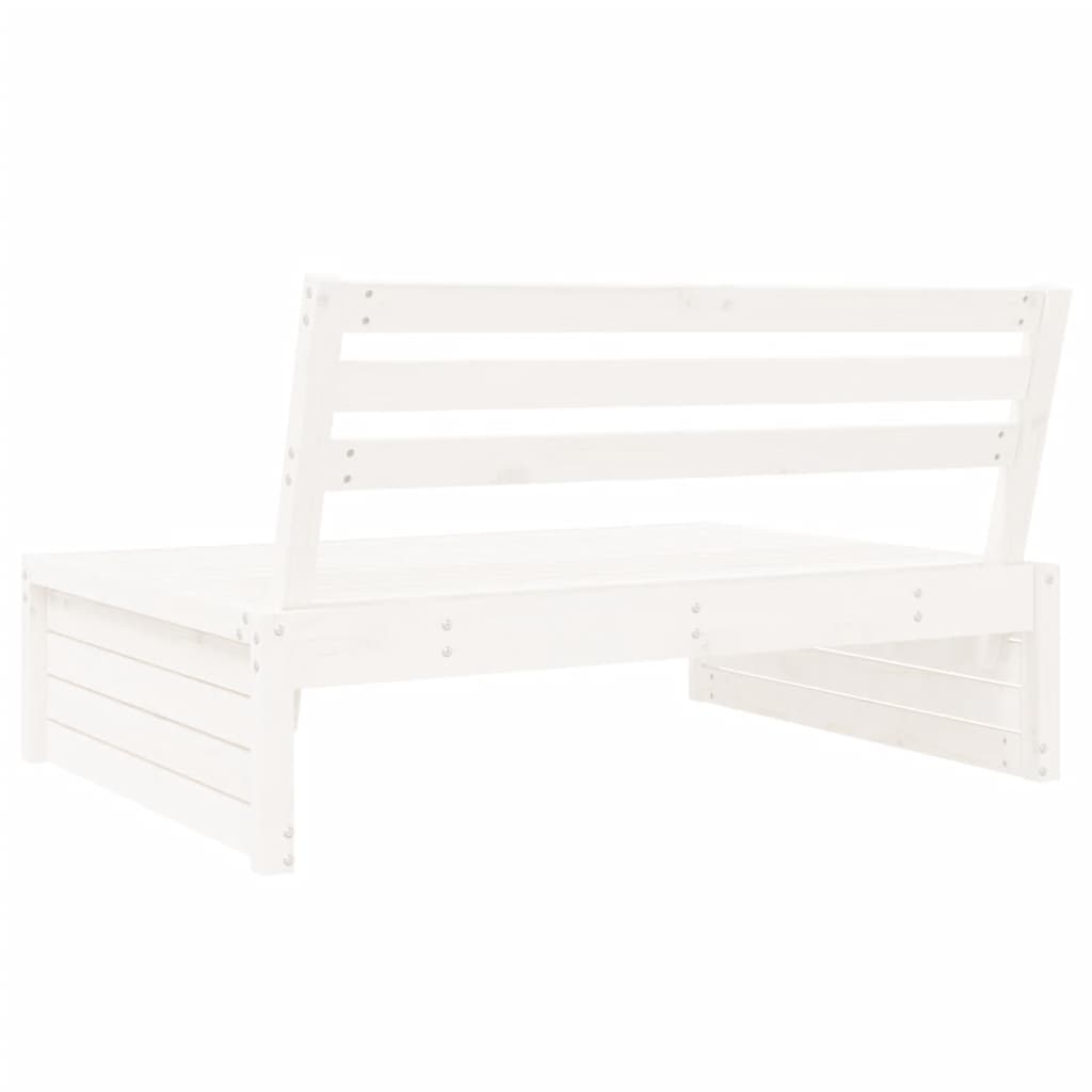 vidaXL Canapé central de jardin blanc 120x80 cm bois de pin massif