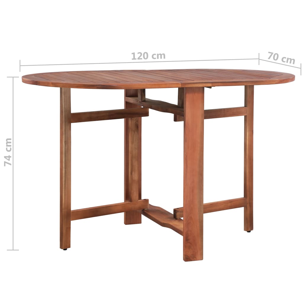 vidaXL Table de jardin 120x70x74 cm Bois d'acacia massif