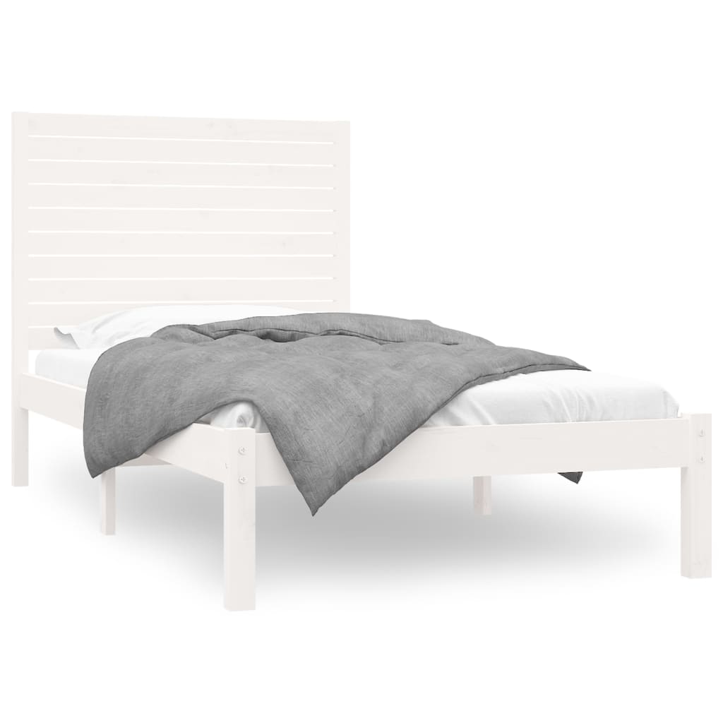 vidaXL Cadre de lit sans matelas blanc 100x200 cm bois massif