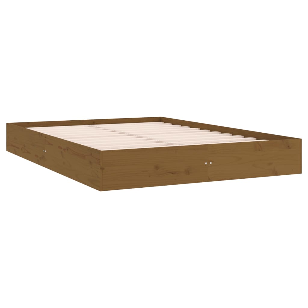 vidaXL Cadre de lit Marron miel Bois massif 120x200 cm