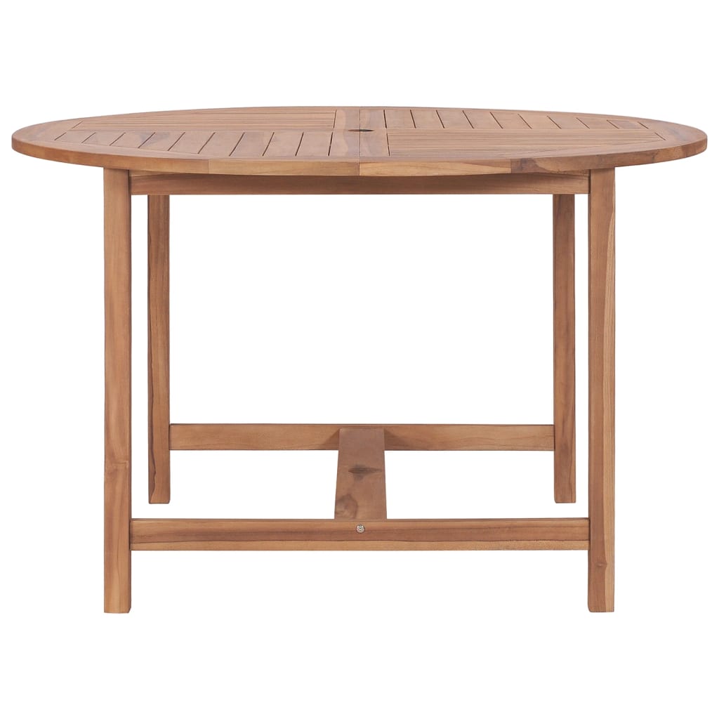 vidaXL Table de salle à manger de jardin Ø110x75cm Bois massif de teck