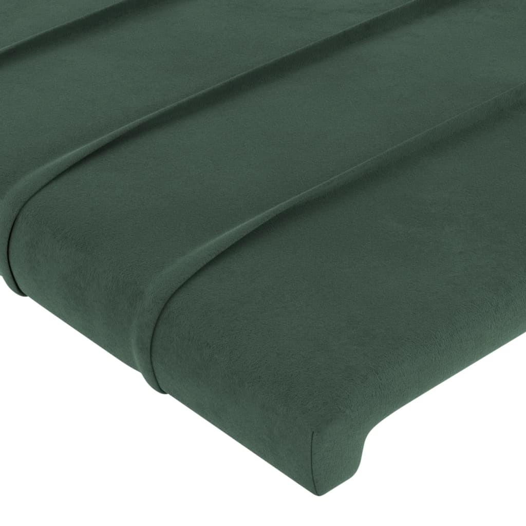 vidaXL Cadre de lit avec tête de lit Vert foncé 140x200 cm Velours