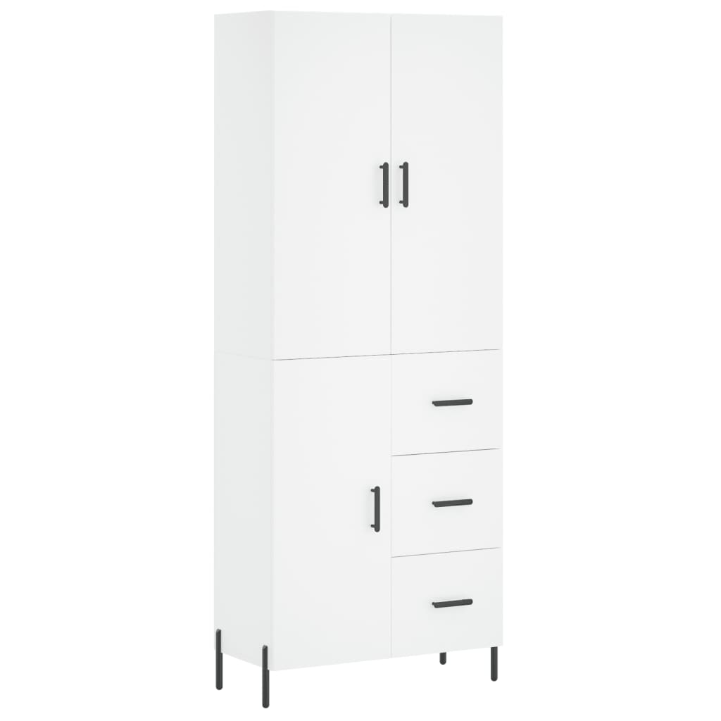 vidaXL Buffet haut Blanc 69,5x34x180 cm Bois d'ingénierie