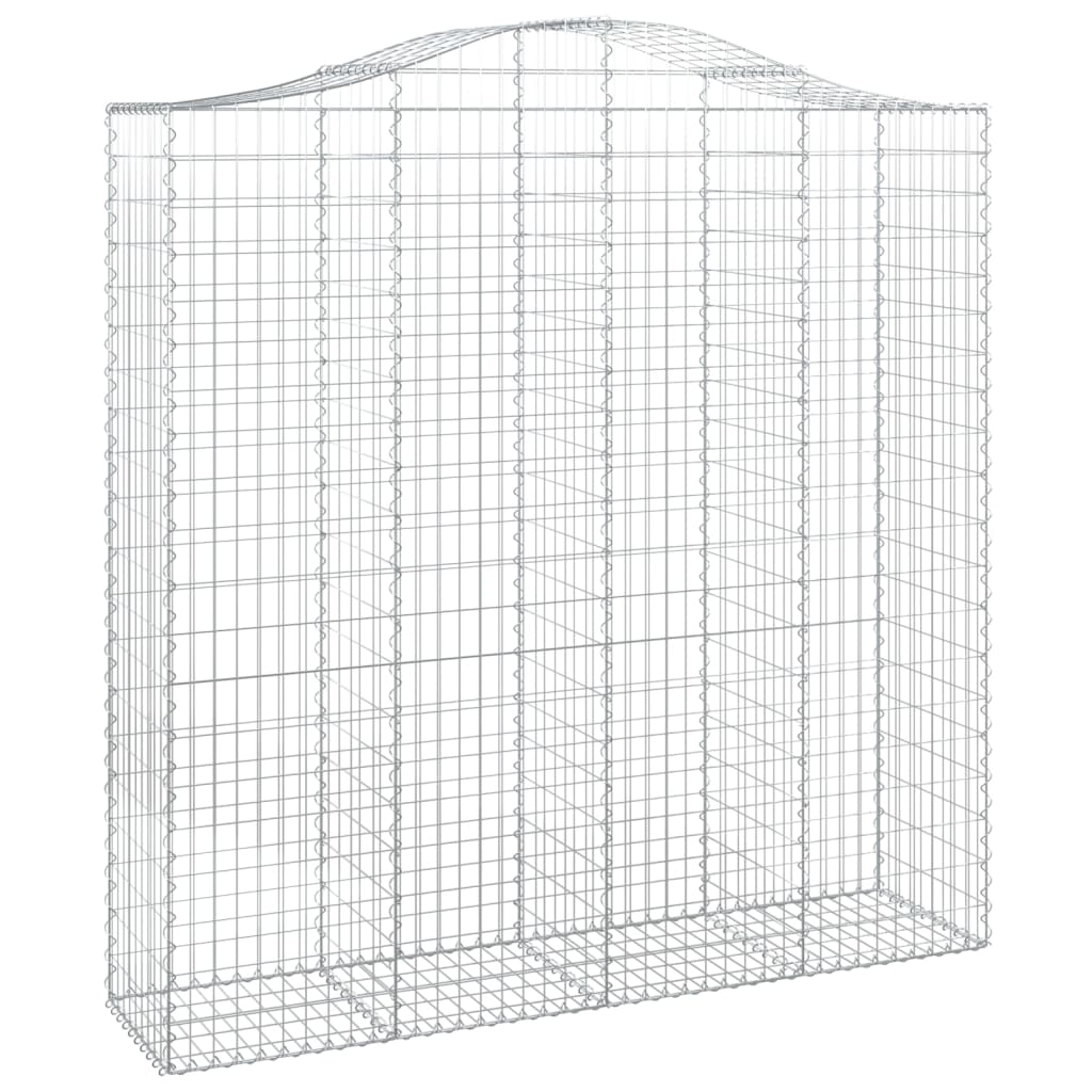 vidaXL Paniers à gabions arqués 2 pcs 200x50x200/220 cm Fer galvanisé