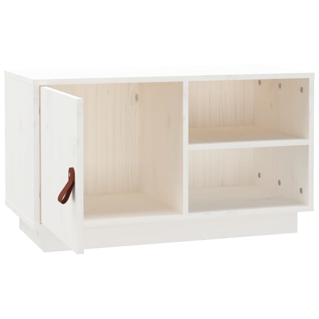 vidaXL Meuble TV Blanc 70x34x40 cm Bois de pin massif