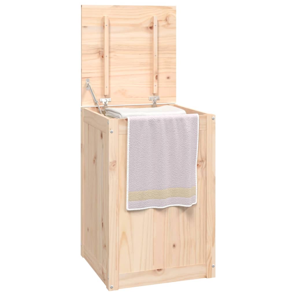 vidaXL Boîte à linge 44x44x66 cm Bois massif de pin