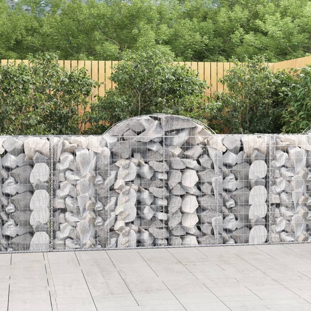 vidaXL Paniers à gabions arqués 6 pcs 200x50x100/120 cm fer galvanisé