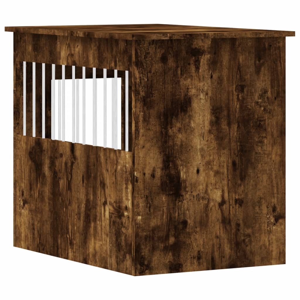 vidaXL Meuble de cage pour chiens chêne fumé 55x80x68 cm