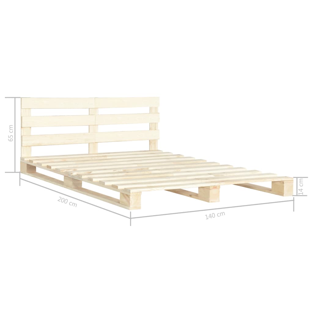 vidaXL Cadre de lit de palette sans matelas 140x200 cm bois massif pin