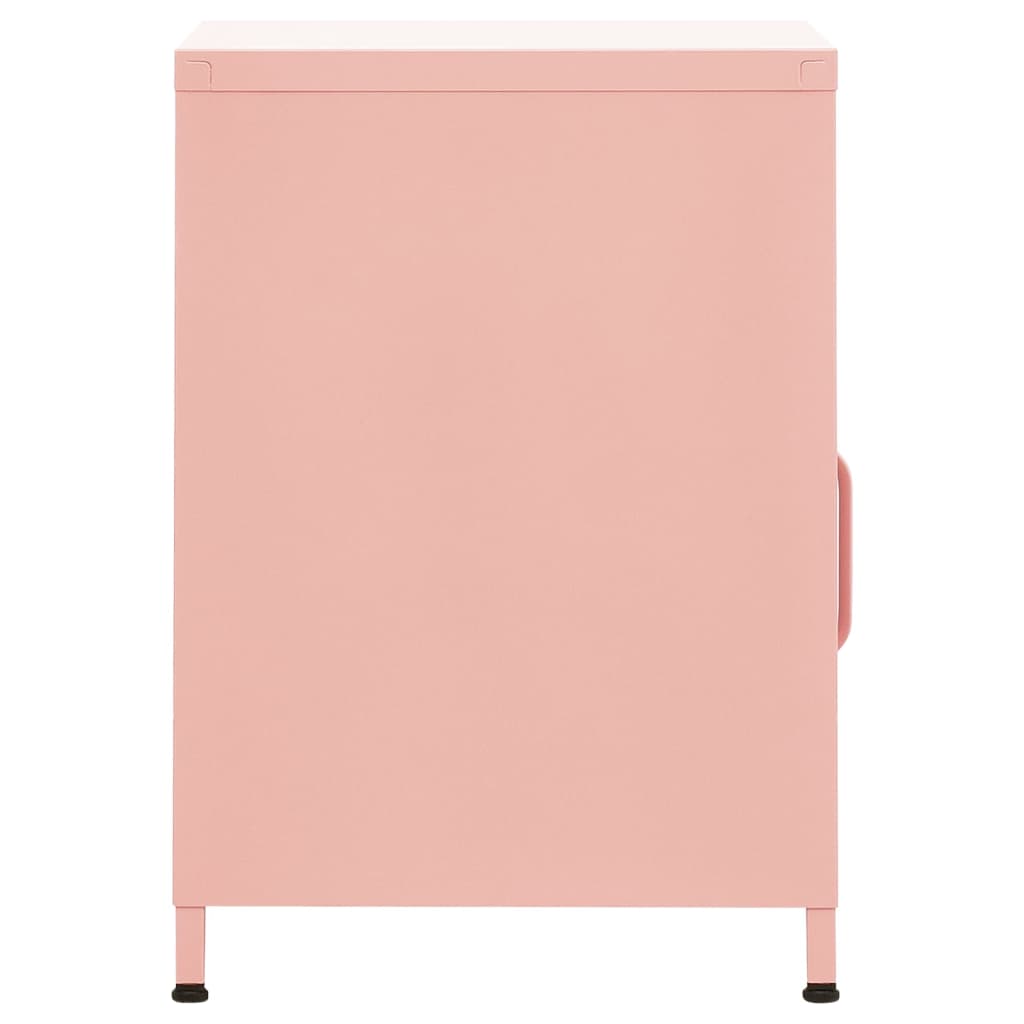 vidaXL Table de chevet Rose 35x35x51 cm Acier