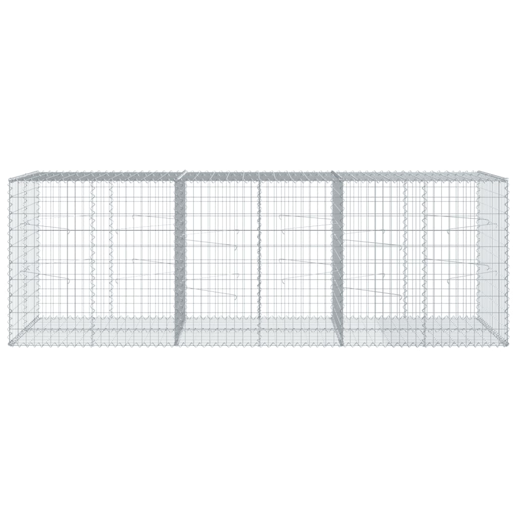 vidaXL Panier gabion avec couvercle 300x100x100 cm fer galvanisé