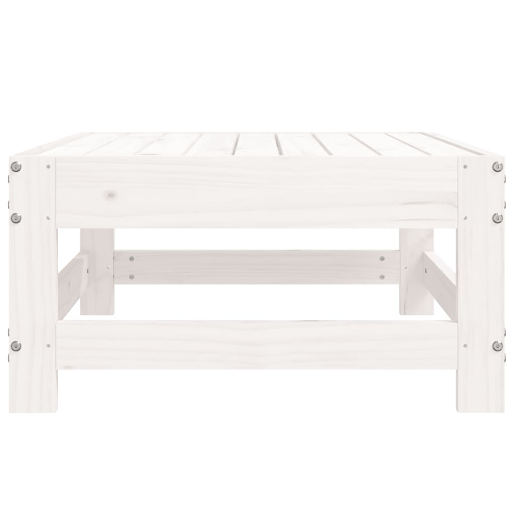 vidaXL Repose-pied de jardin blanc bois de pin massif