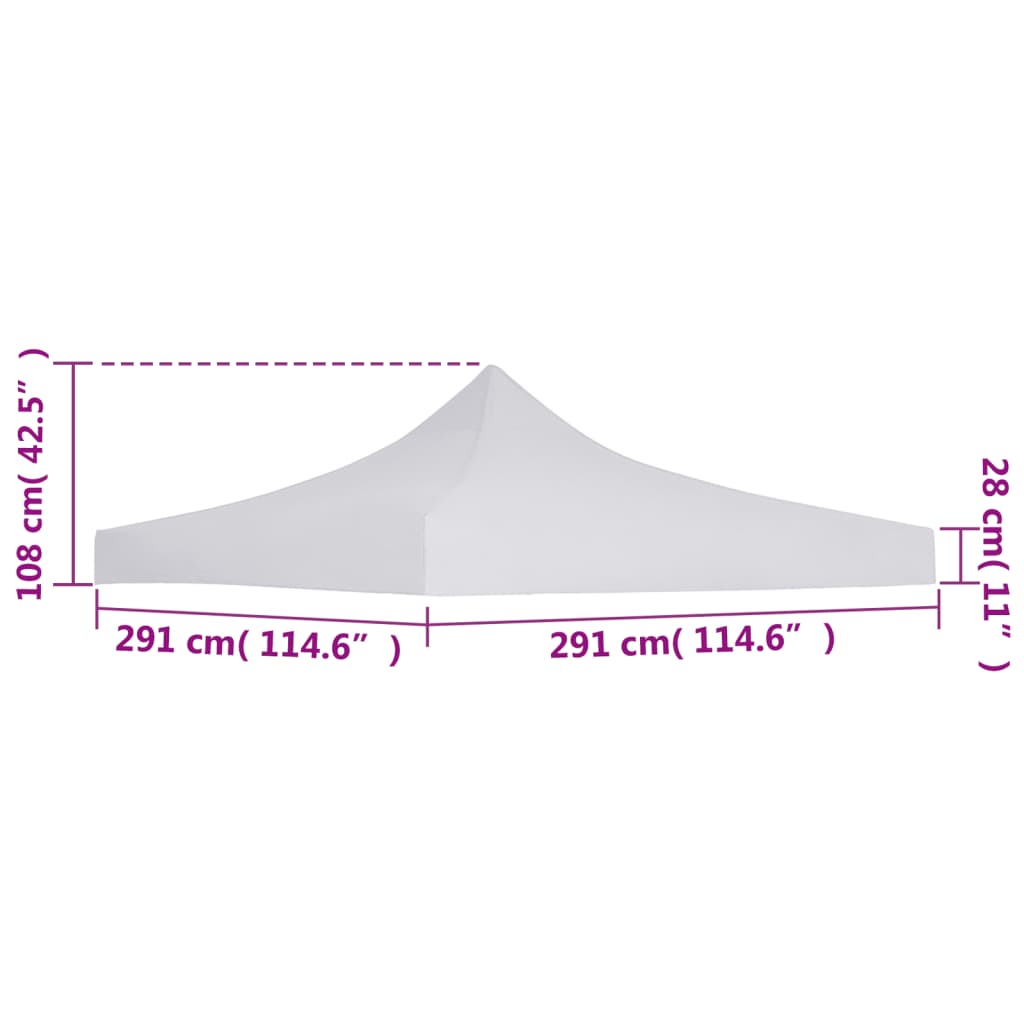 vidaXL Toit de tente de réception 3 x 3 m Blanc