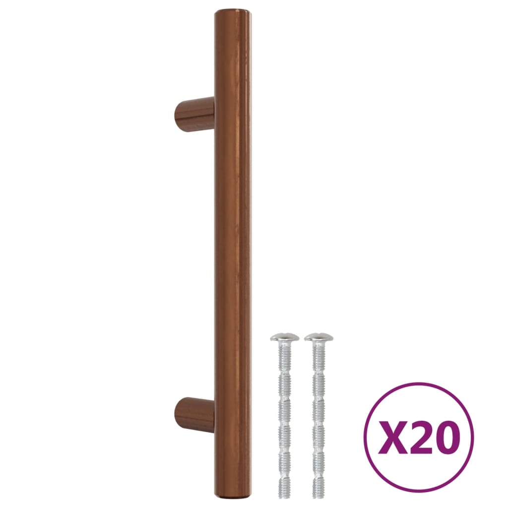 vidaXL Poignées d'armoire 20 pcs bronze 96 mm acier inoxydable