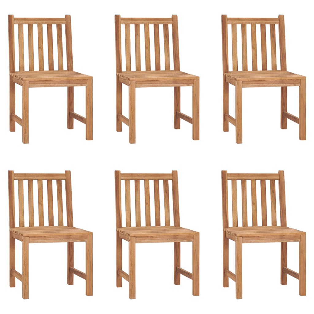 vidaXL Chaises de jardin lot de 6 Bois de teck solide