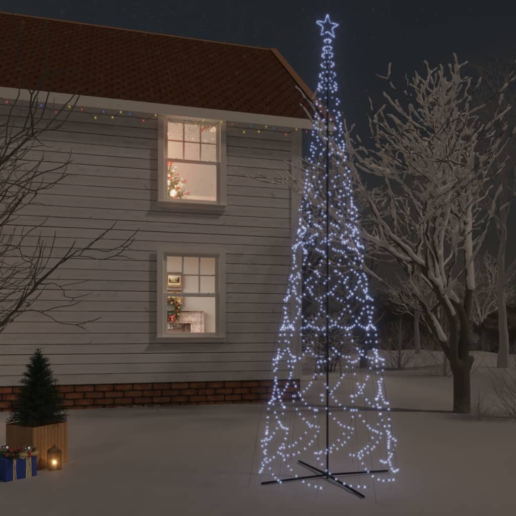 vidaXL Arbre de Noël cône 3000 LED Blanc froid 230x800 cm