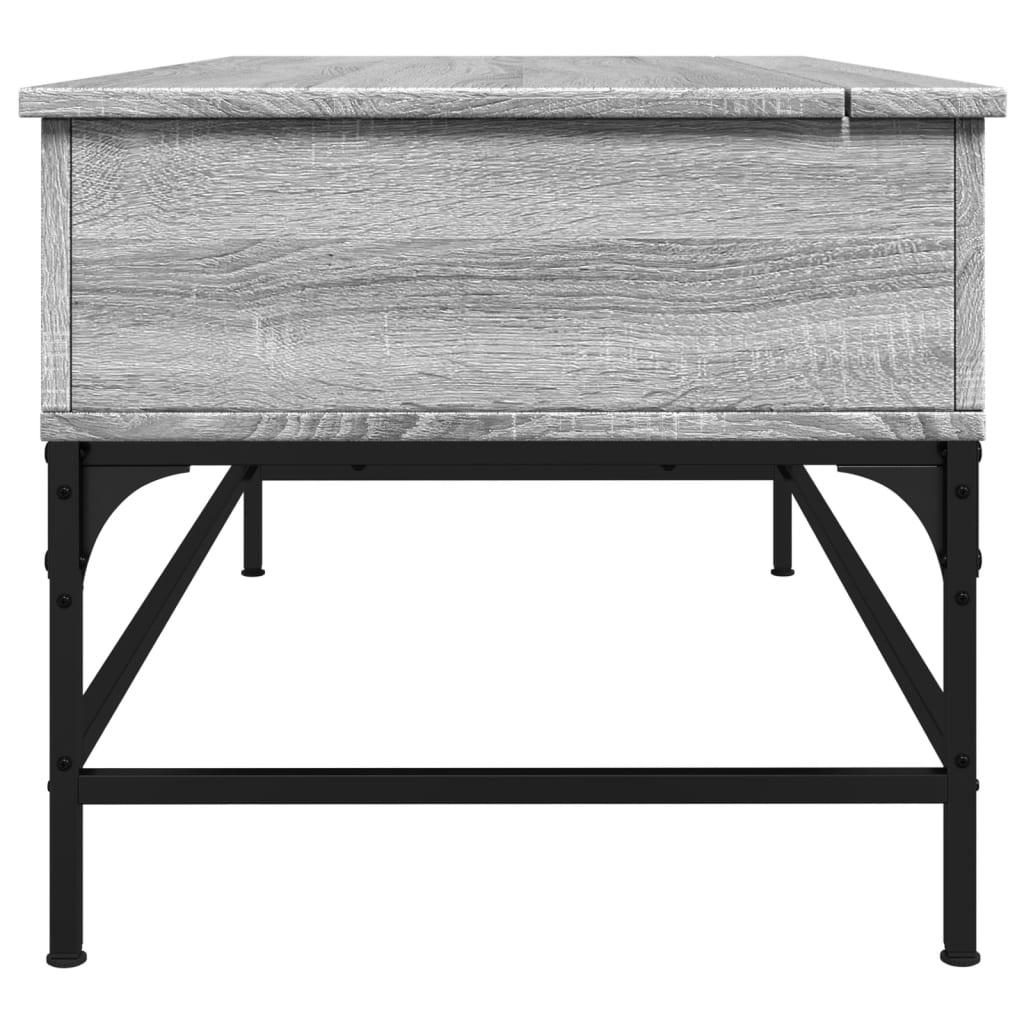 vidaXL Table basse sonoma gris 100x50x45 cm bois d'ingénierie et métal