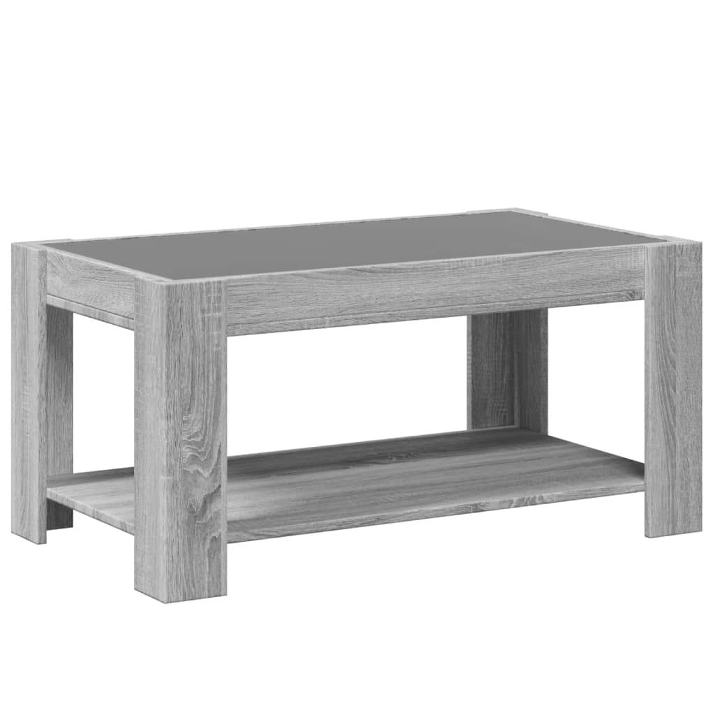 vidaXL Table basse avec LED sonoma gris 93x53x45 cm bois d'ingénierie