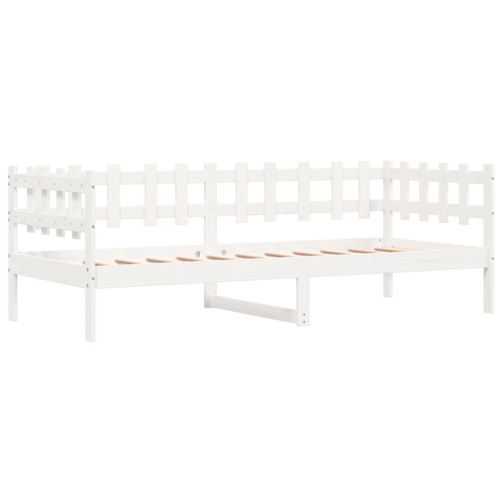 vidaXL Lit de jour sans matelas blanc 80x200 cm bois de pin massif