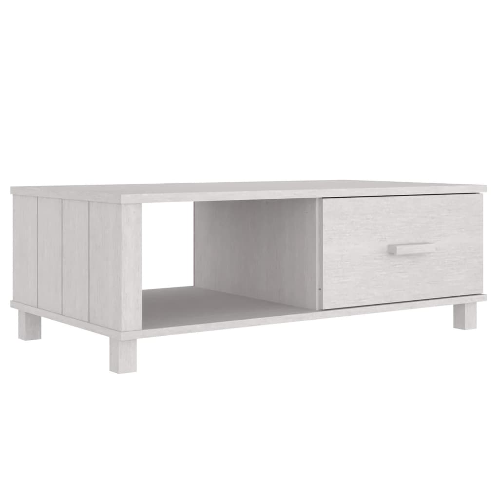 vidaXL Table basse HAMAR Blanc 100x55x35 cm Bois massif de pin