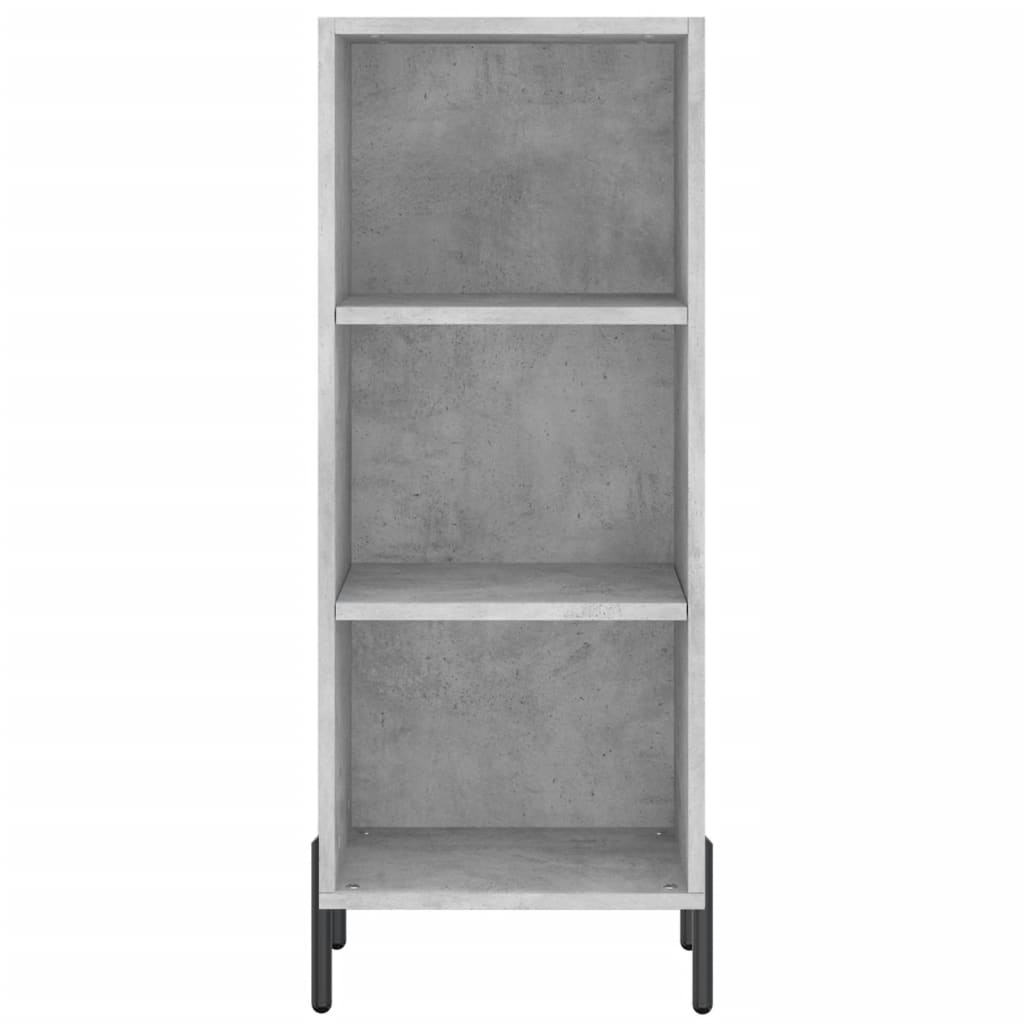 vidaXL Buffet haut Gris béton 34,5x34x180 cm Bois d'ingénierie