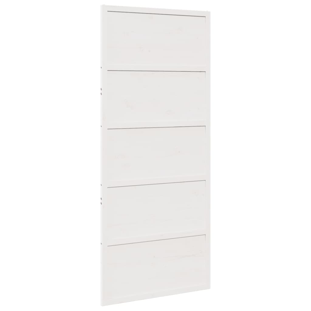 vidaXL Porte de grange blanc 90x208 cm bois massif de pin